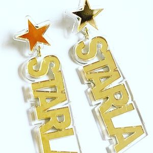Nameplate earrings
